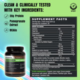 BODi Recover Whey textura en polvo cercana, muestra disolución rápida y suavidad