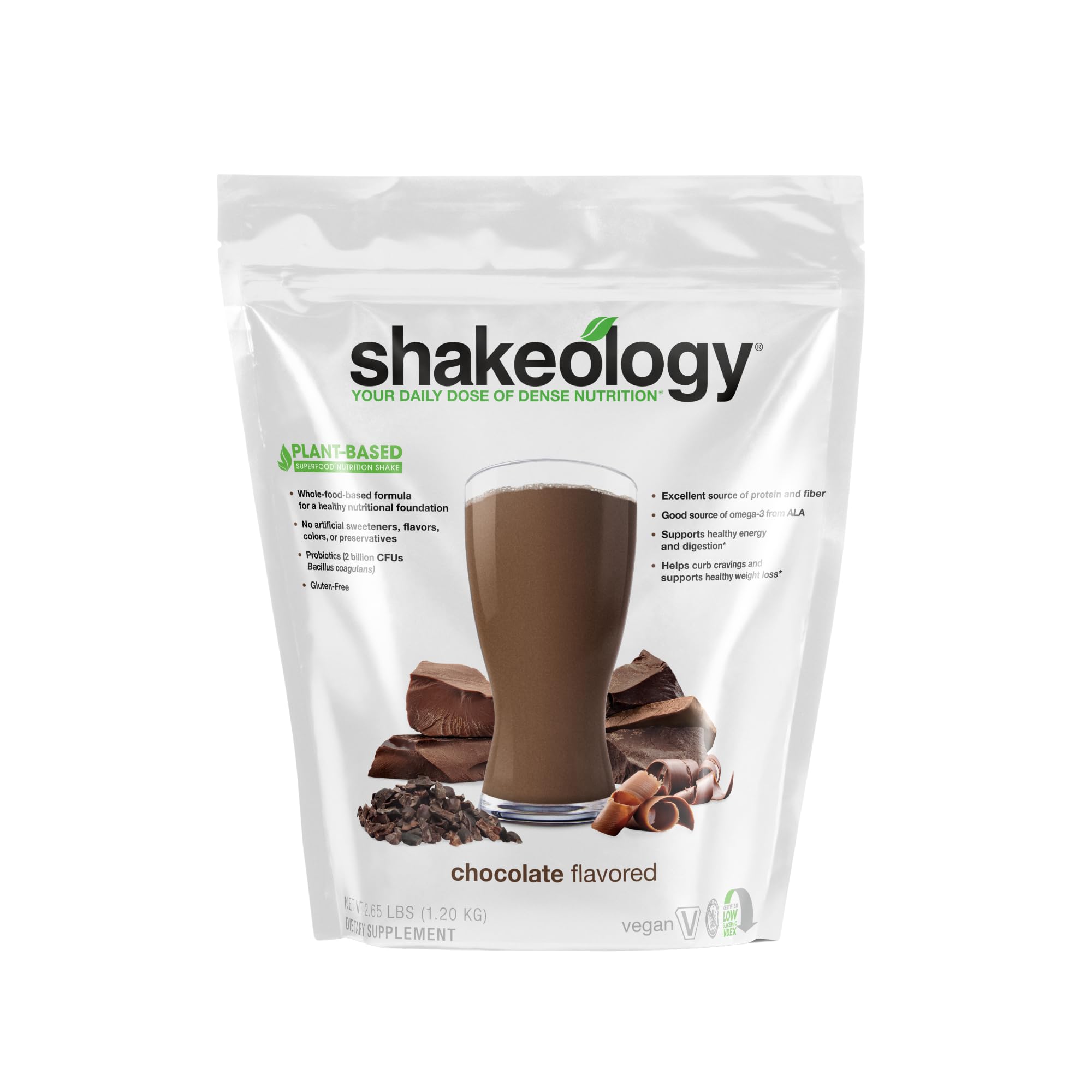 BODi Shakeology frente del envase mostrando diseño y porciones, ideal para nutrición práctica