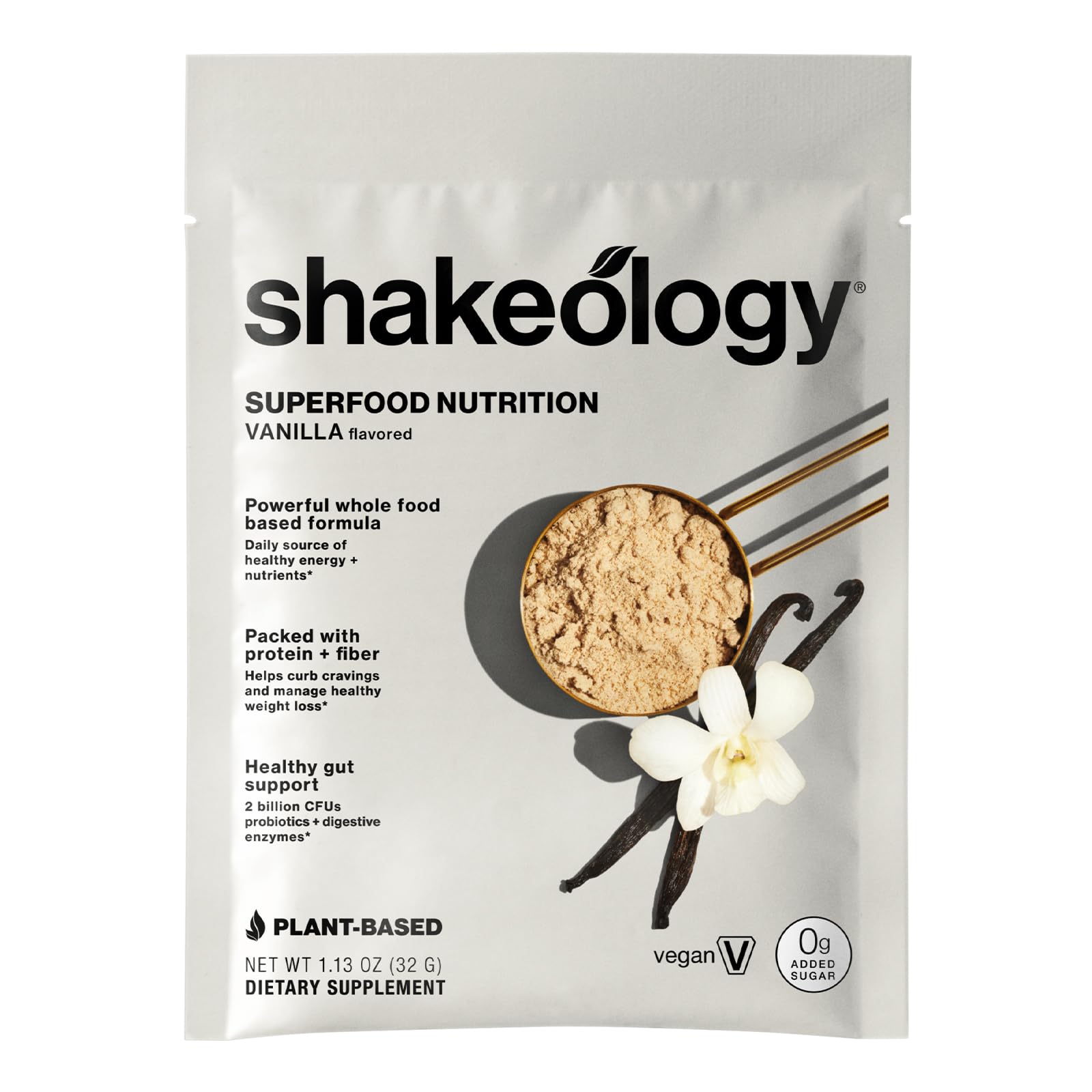 BODi polvo de Shakeology vainilla textura fina, fácil de disolver