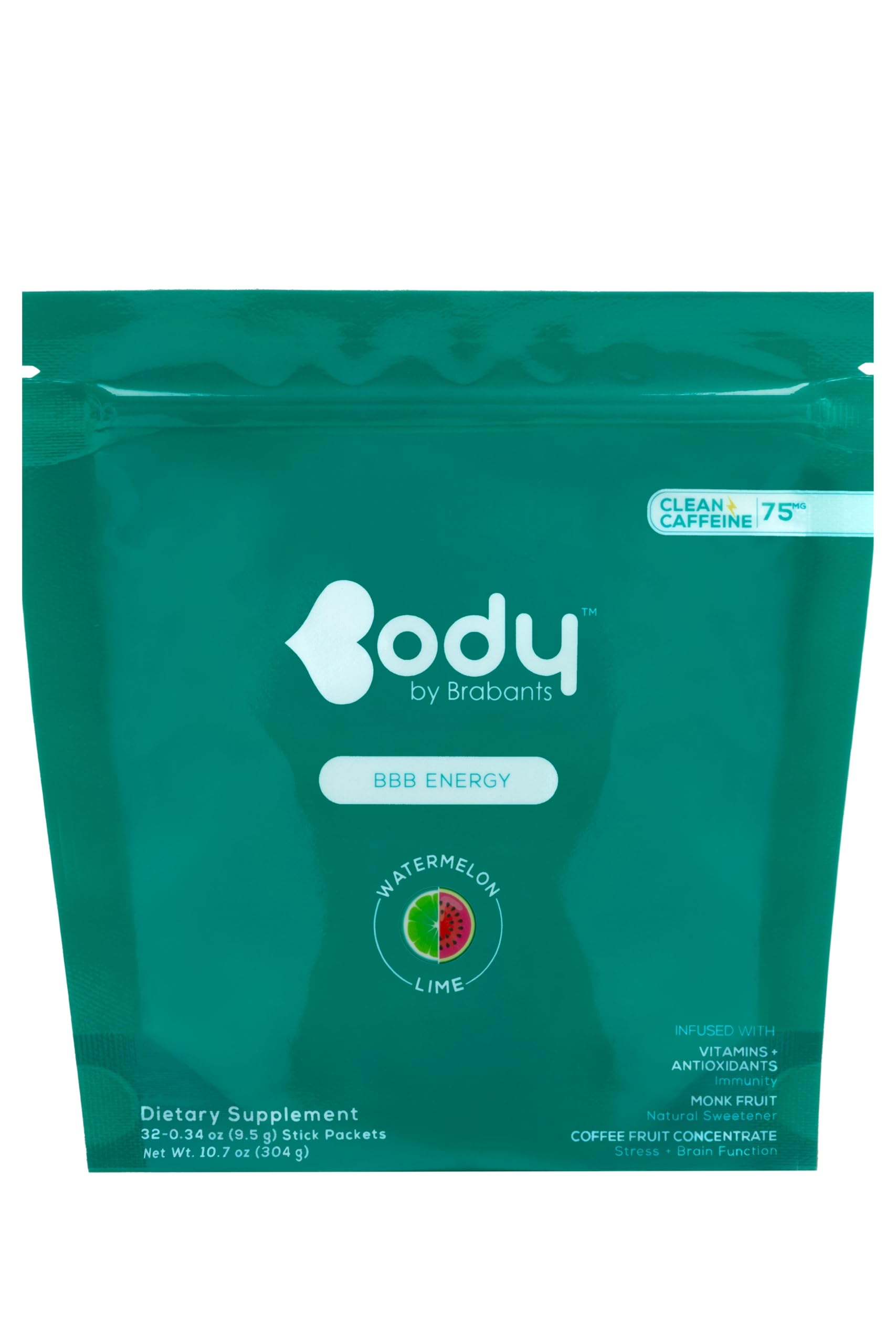 Body By Brabants frasco frente mostrando etiqueta y beneficios visibles