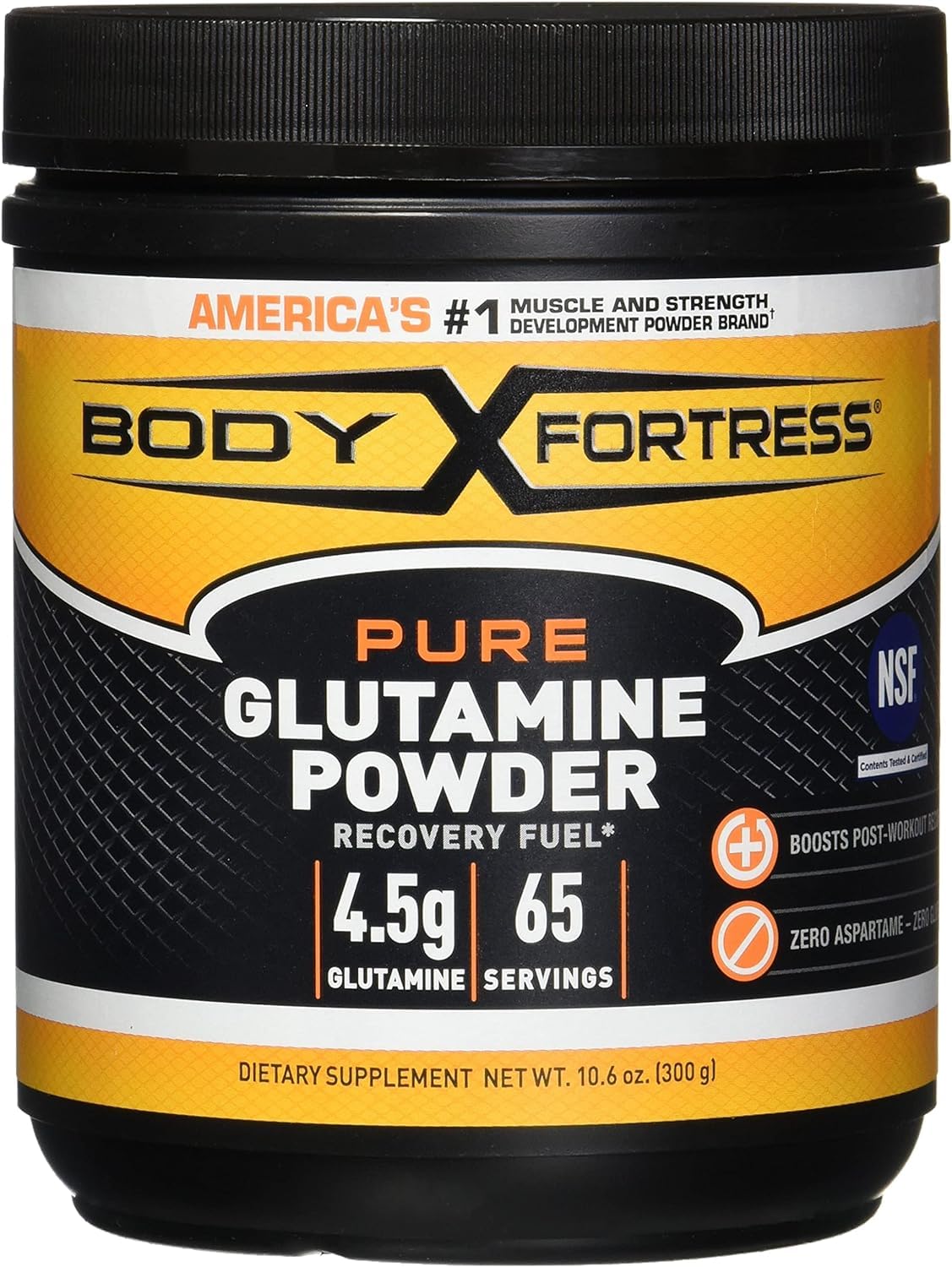 Body Fortress frasco frontal mostrando etiqueta y beneficios limpios