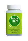 Body Mint frasco delantero con etiquetas claras y tamaño práctico para llevar, frescura vegetal