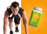 Body Mint en uso gimnasio deportista sosteniendo frasco antes del entrenamiento