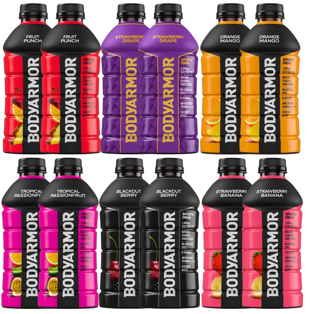Bodyarmor pack frontal con 12 botellas, presentación clara y lista para eventos