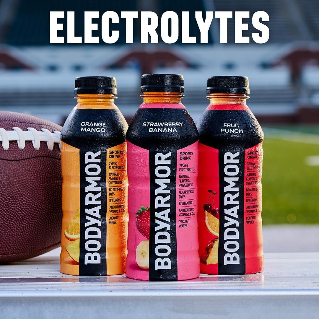 Bodyarmor deportista bebiendo tras ejercicio, reposición de electrolitos