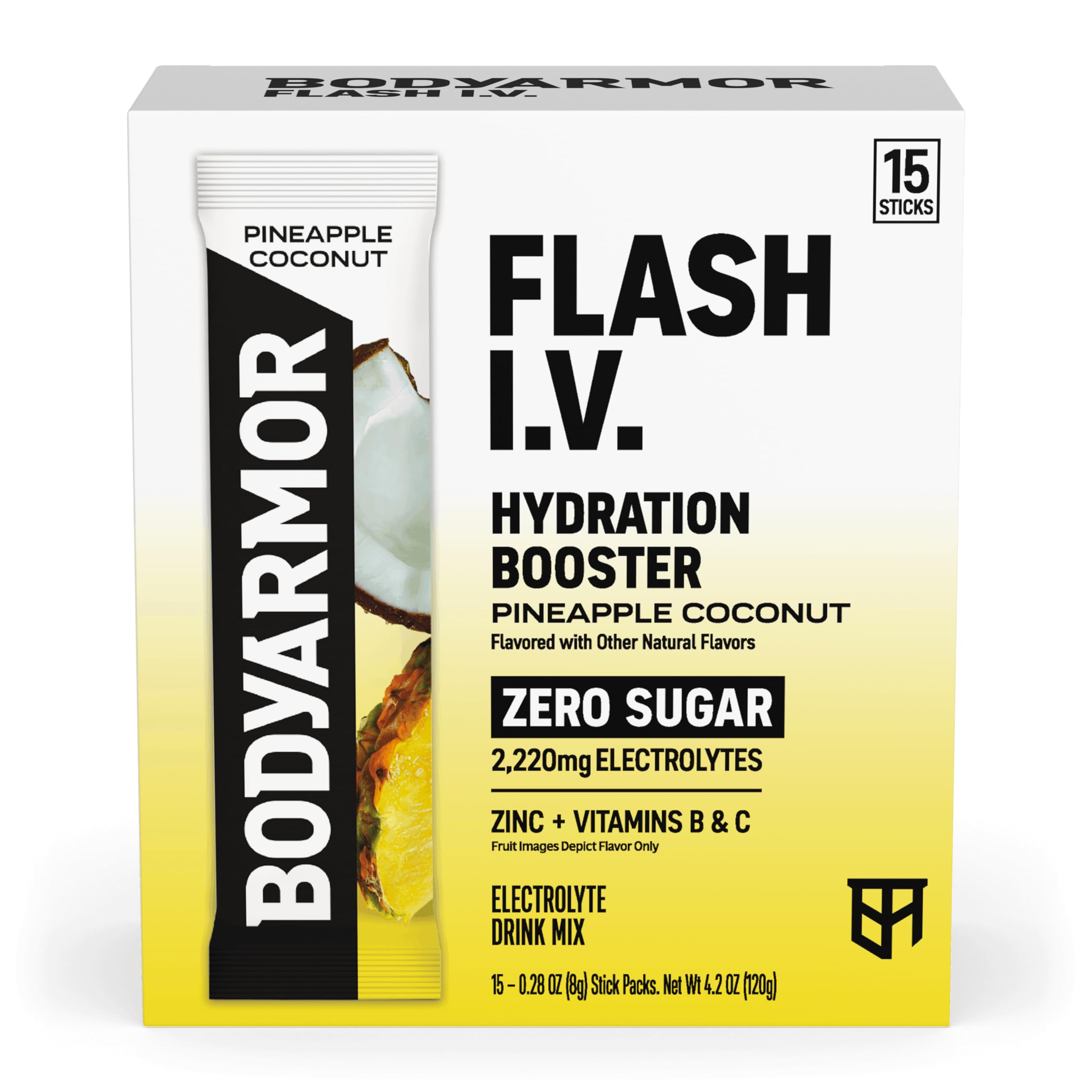 BODYARMOR primer plano del polvo en textura fina que se disuelve rápidamente