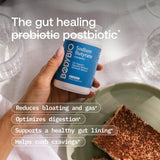 etiqueta de BodyBio butyrate con información de ingredientes y pruebas de calidad