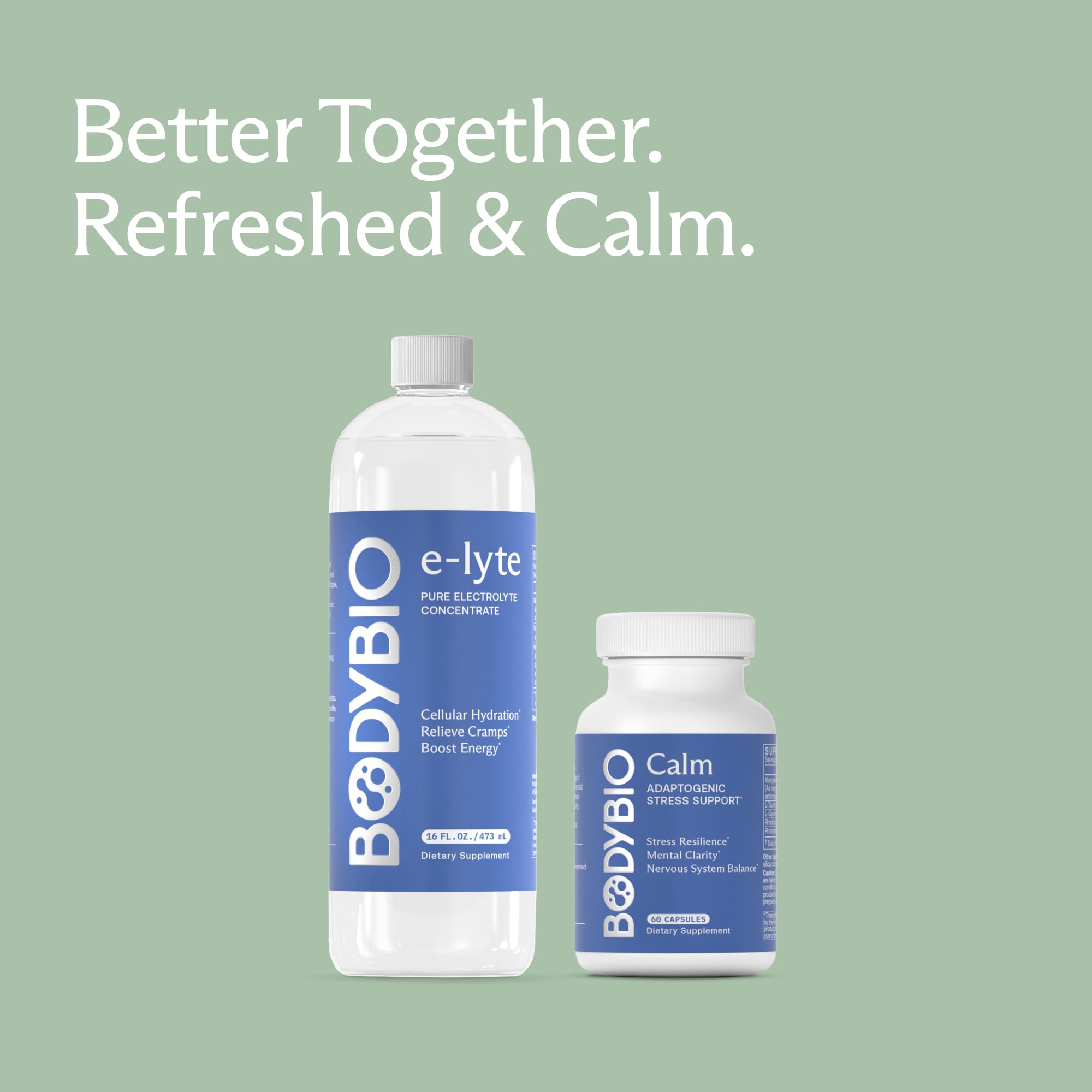 Escena lifestyle con BodyBio Calm en ambiente relajado y productivo