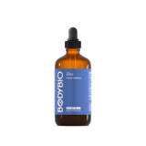 BodyBio Liquid Zinc frente del empaque mostrando etiqueta clara y beneficios