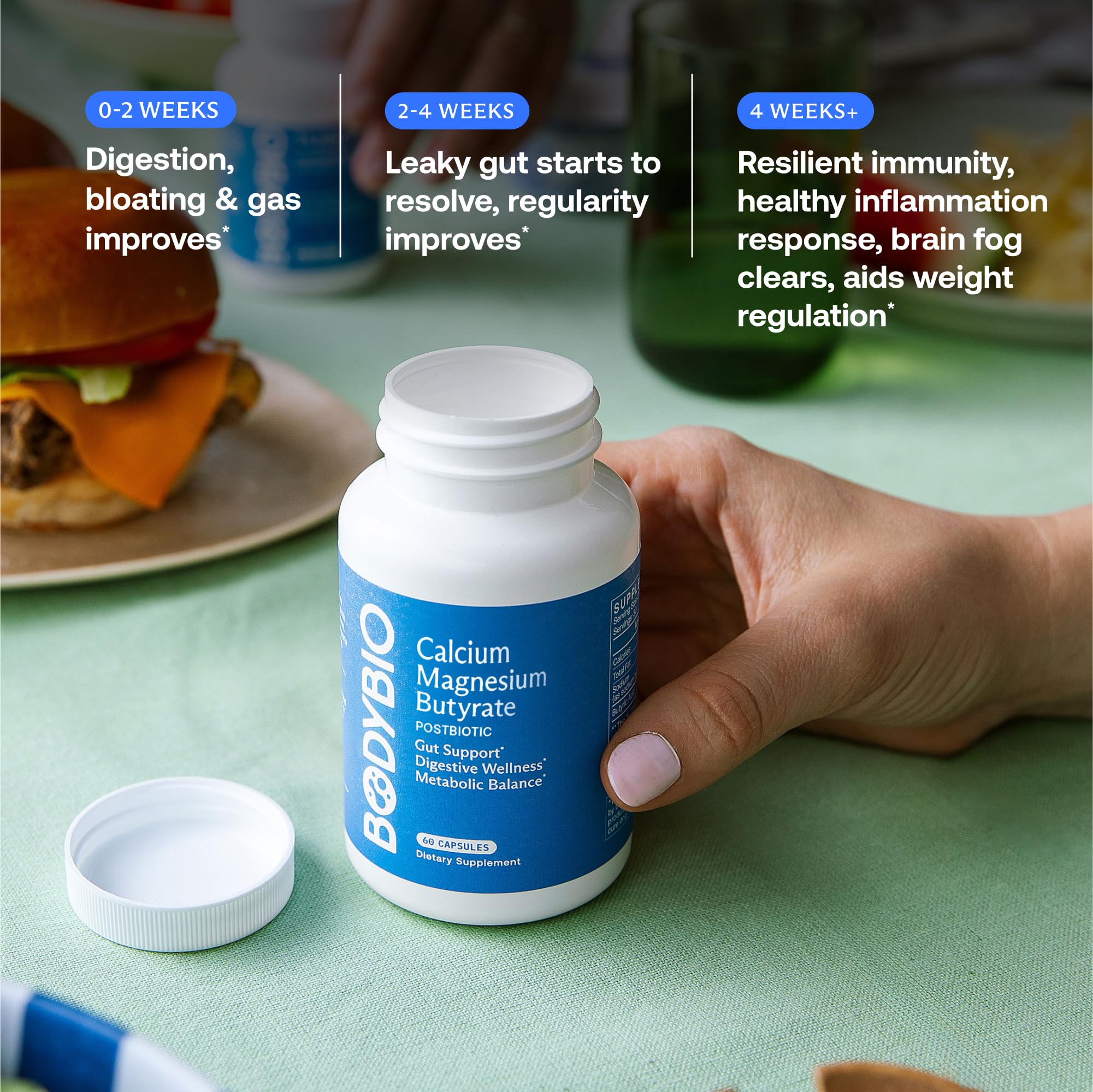 BodyBio producto en ambiente doméstico promoviendo bienestar digestivo