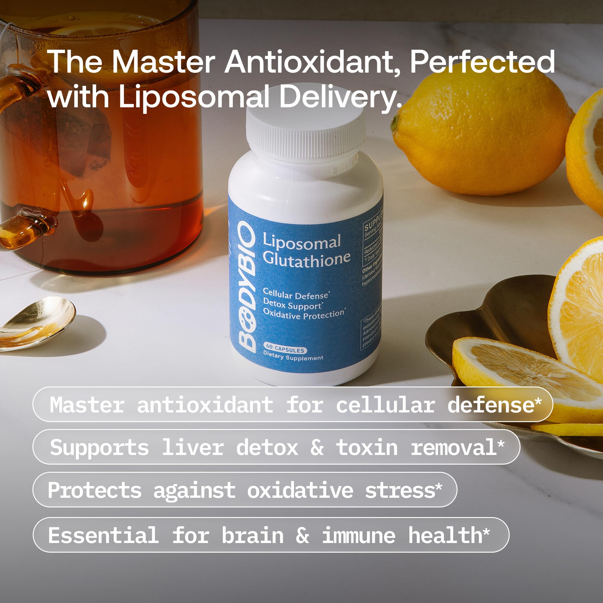 BodyBio textura del contenido liposomal demostrando formulación suave y estable