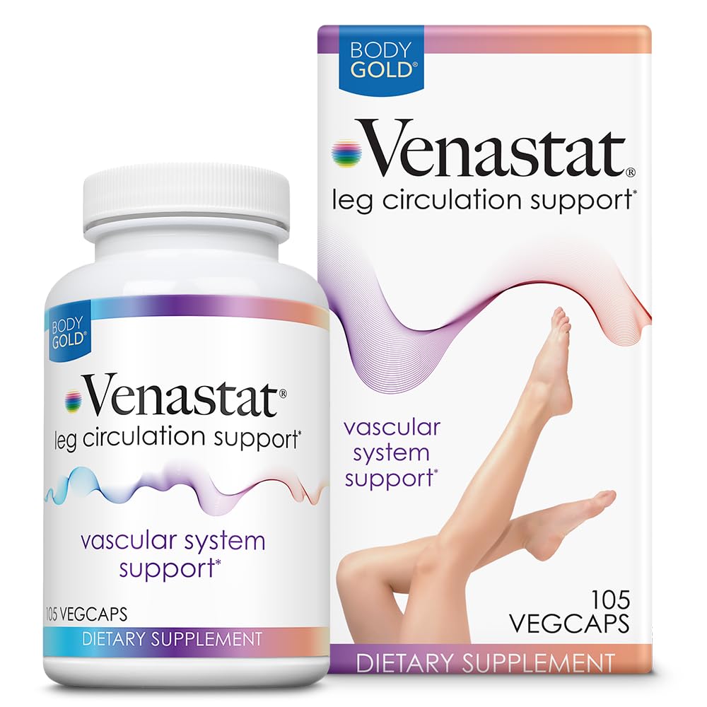 Body Gold Venastat frontal mostrando envase y beneficio de apoyo venoso