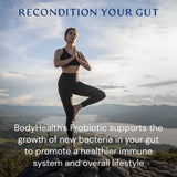 BodyHealth cápsula al lado de una moneda para comparar tamaño y conveniencia