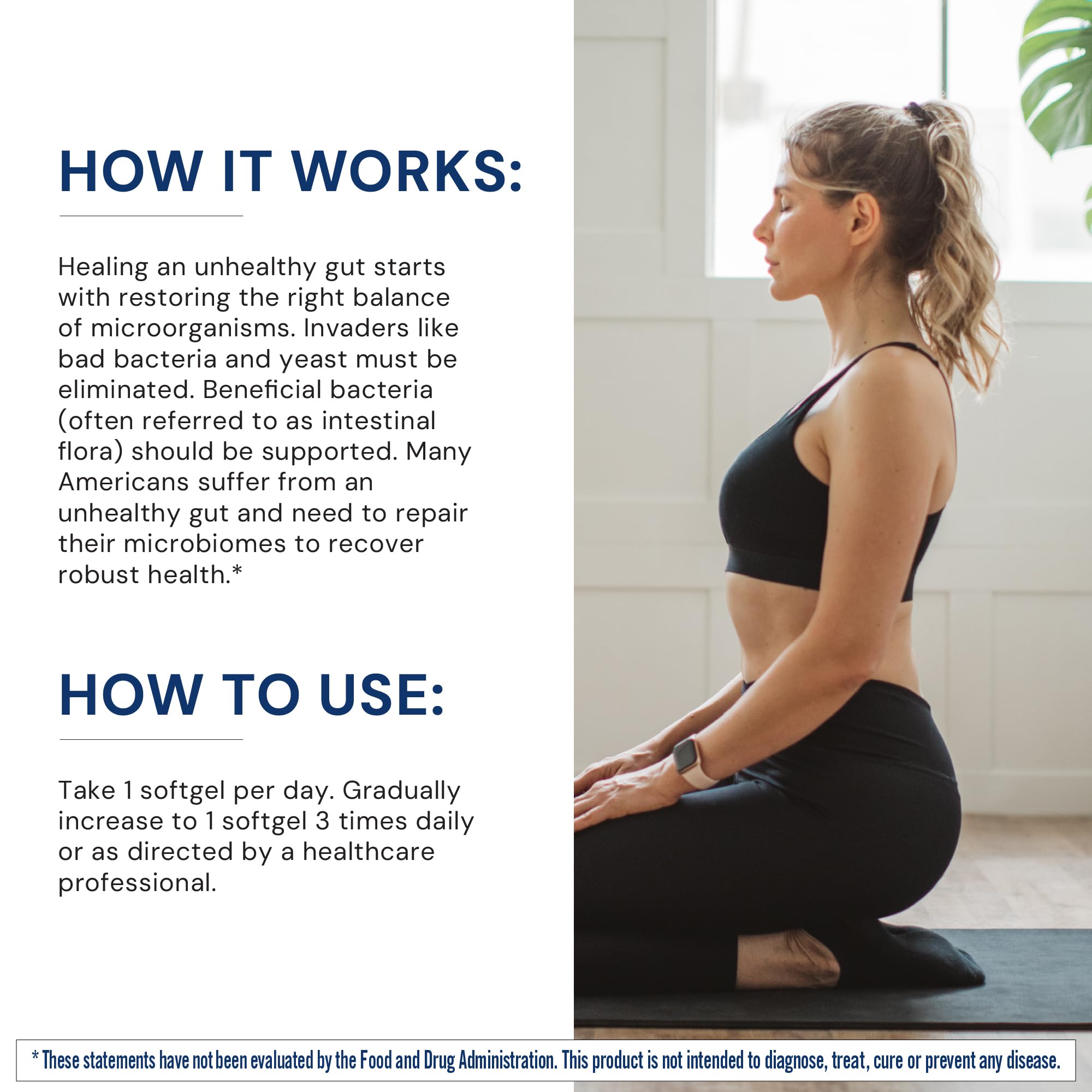 BodyHealth Gut Defense comparación de tamaño de cápsulas para dosificación clara