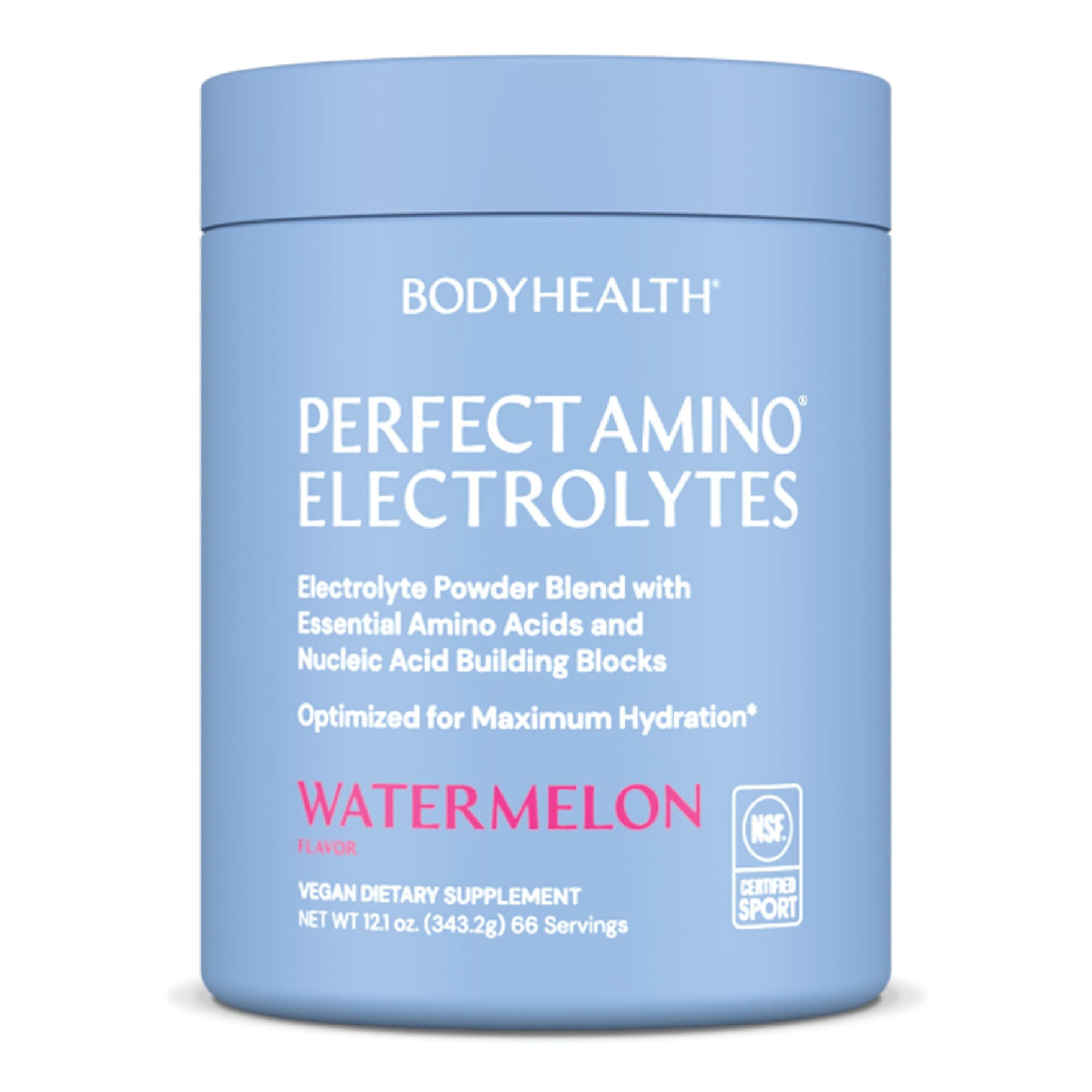 BodyHealth envase frontal PerfectAmino mostrando etiqueta y beneficios