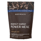 BodyHealth bote frontal del PerfectAmino sabor Dark Chocolate mostrando presentación y beneficio práctico