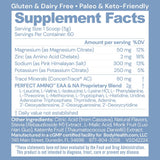BodyHealth textura del polvo PerfectAmino en primer plano, fácil disolución