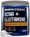 BodyTech envase frontal que muestra BCAA + Glutamine y beneficio de fácil uso