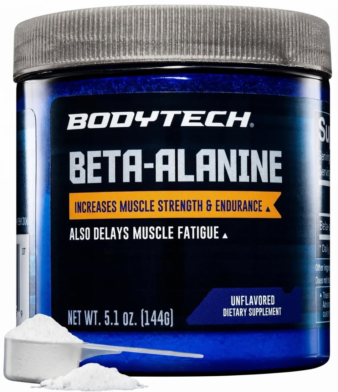 BodyTech envase frontal sin sabor, muestra ingrediente puro y fácil mezcla