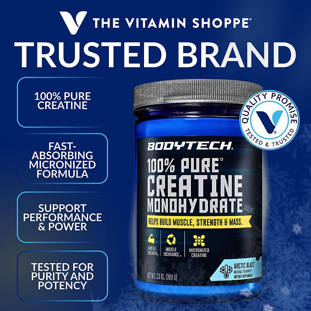 BodyTech polvo micronizado de creatina mostrando textura fina
