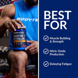 Atleta mezclando BodyTech Creatine + Citrulline antes de entrenar para mejorar rendimiento