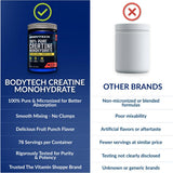 Etiqueta nutricional BodyTech con información de 5 g por servicio y datos del producto