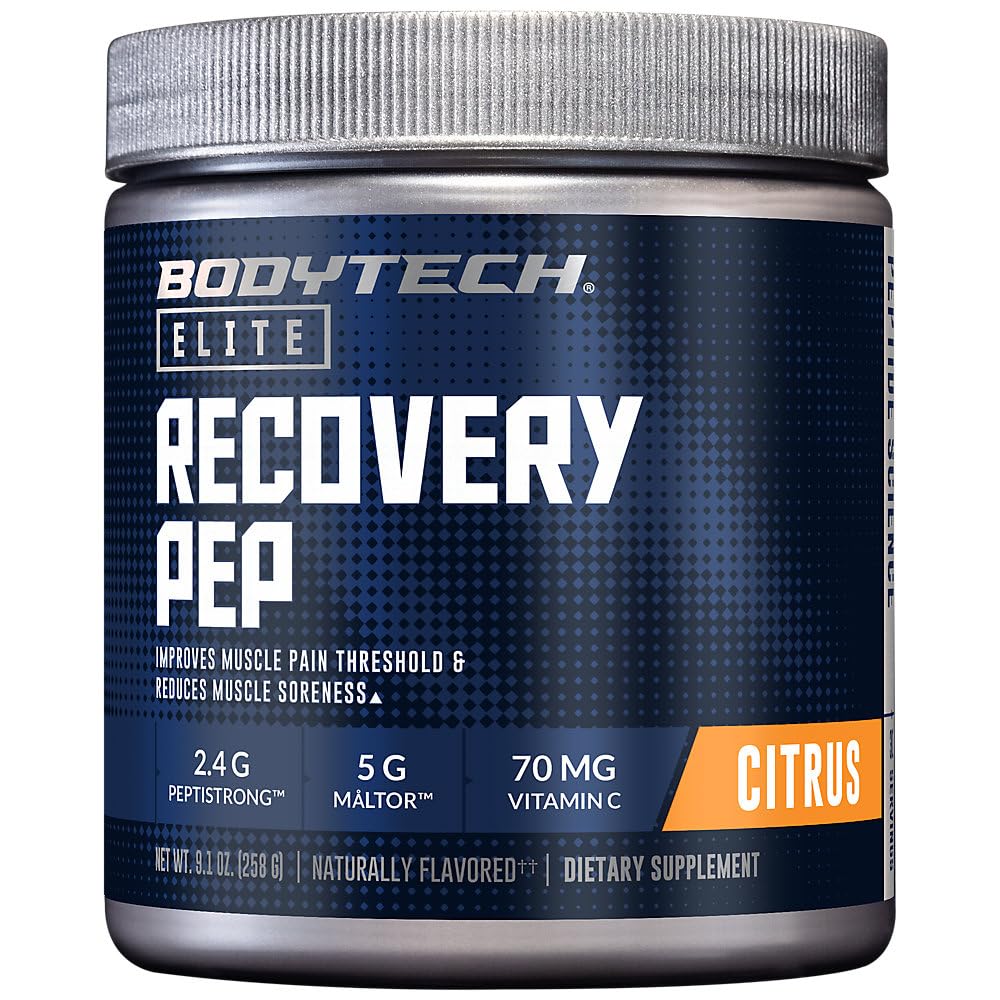 BodyTech envase Recovery Pep frontal mostrando diseño y beneficio recuperación