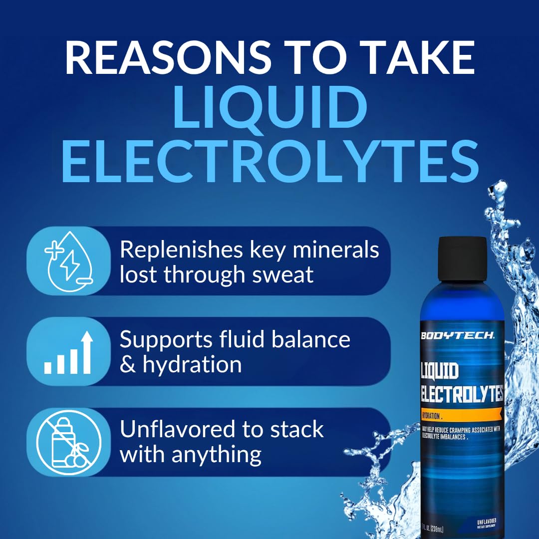 BodyTech gotas añadidas a botella de 32 oz, convierte agua en bebida mineral