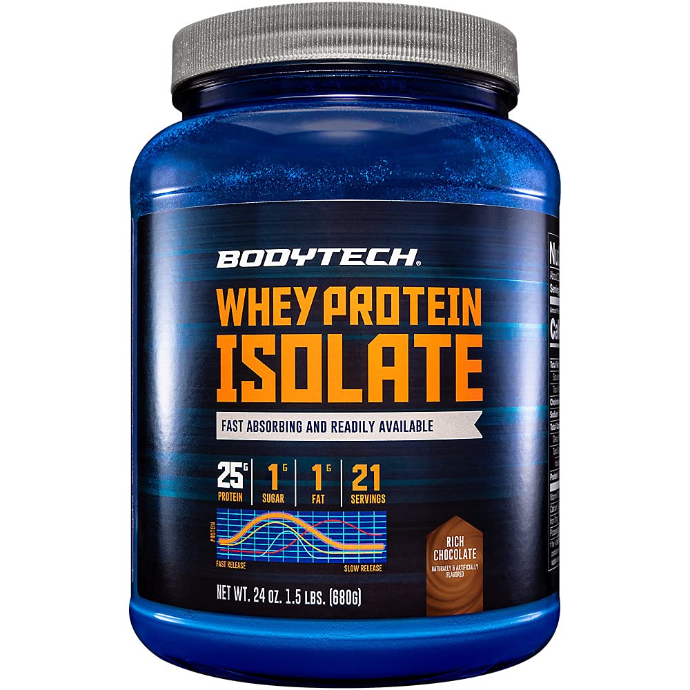 BodyTech envase frontal Rich Chocolate mostrando etiqueta y beneficios