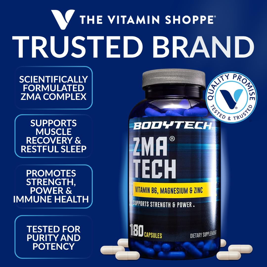 Cápsulas BodyTech ZMA Tech en primer plano, detalle de textura y fácil ingestión