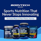 Envase BodyTech ZMA Tech abierto con cápsulas visibles para ver el contenido