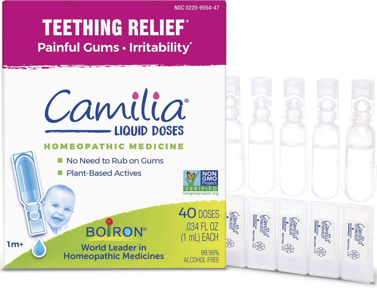 Boiron Camilia frente del embalaje mostrando 8 paquetes y claridad del producto