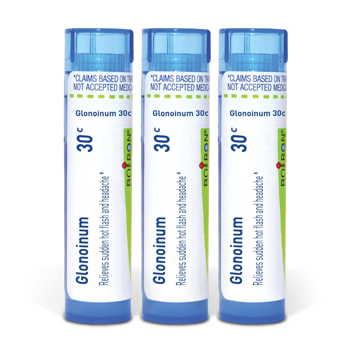 Boiron Glonoinum frente del tubo muestra presentación práctica y portátil