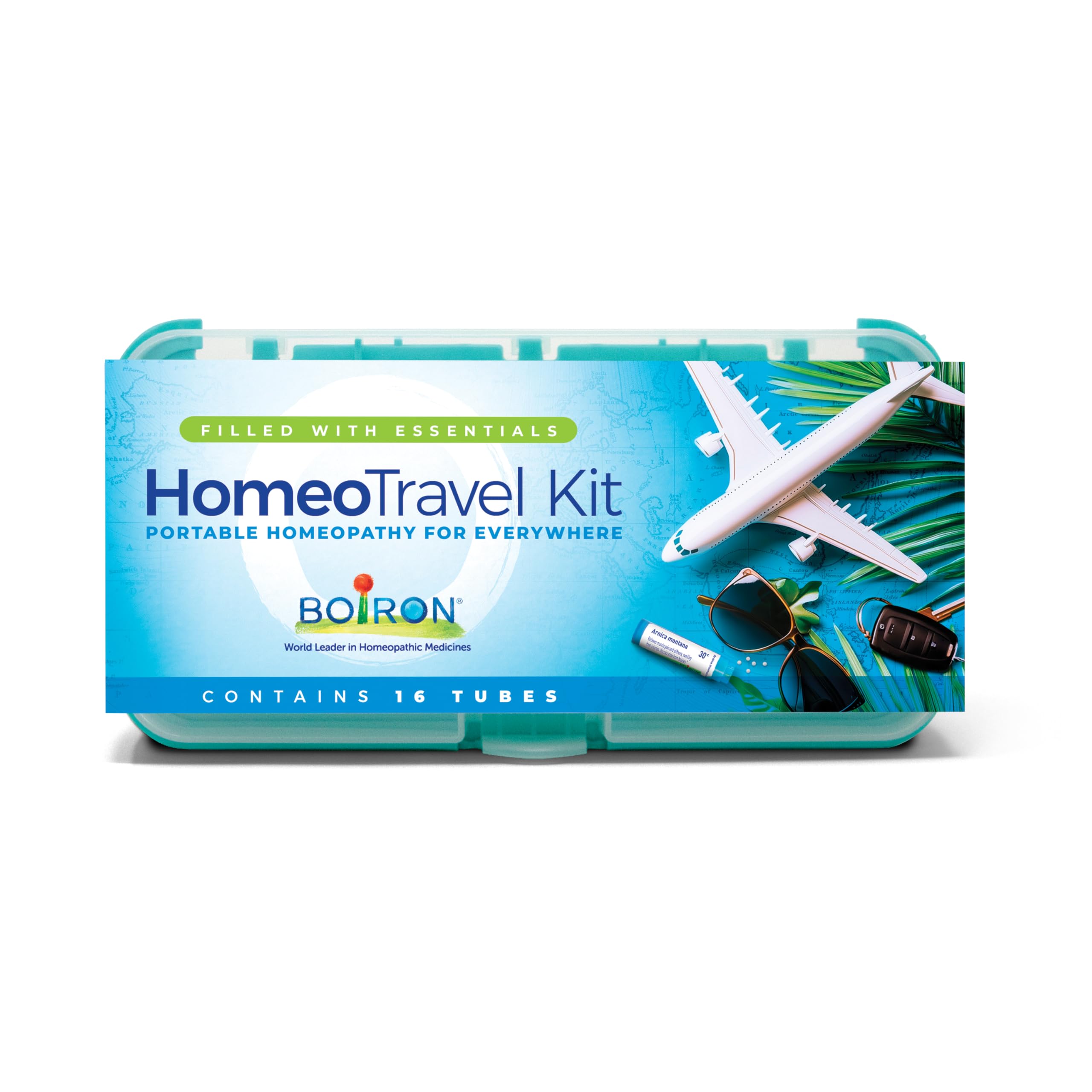 Boiron Homeotravel estuche frontal compacto listo para viajar y organizar medicamentos