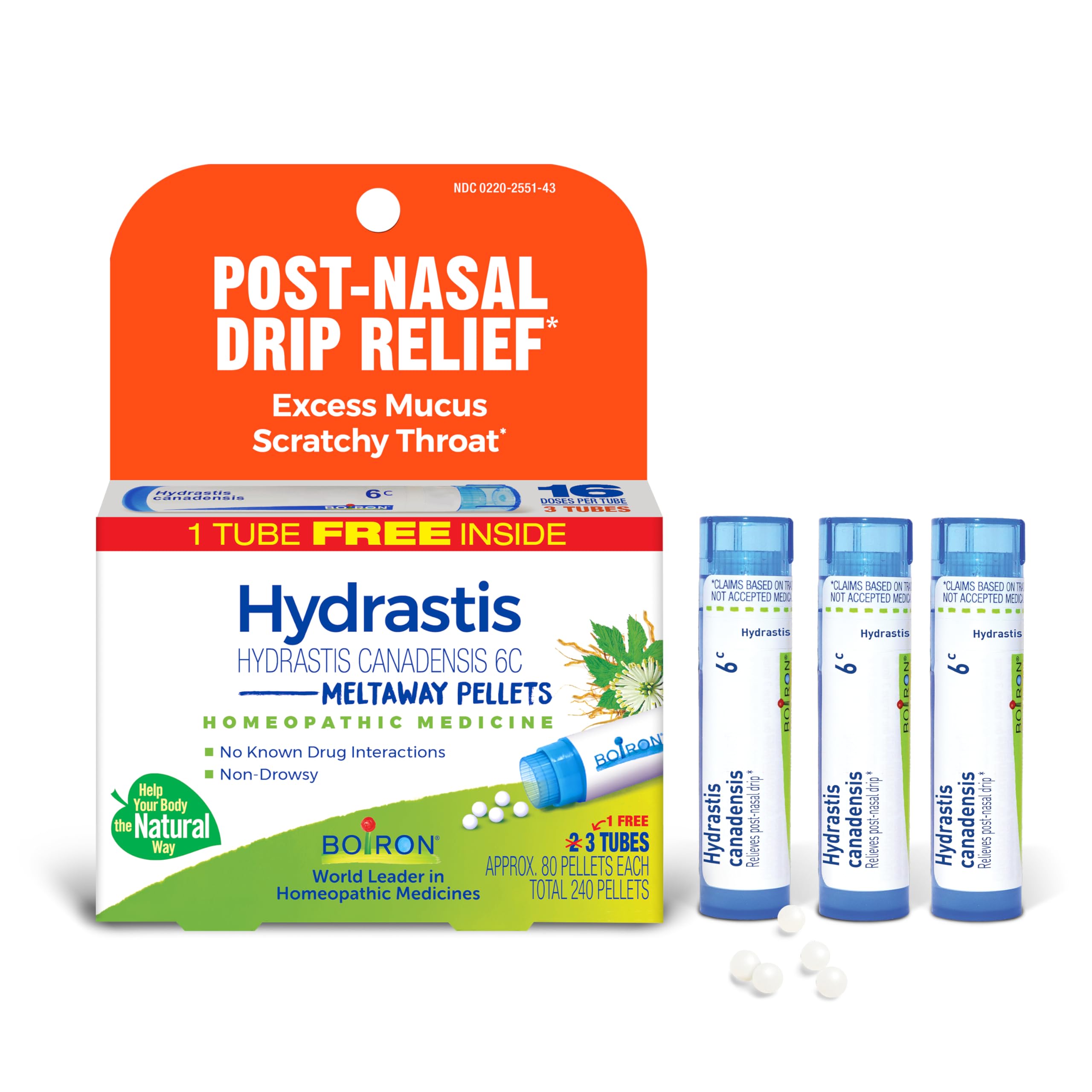 Boiron Hydrastis frasco frontal mostrando embalaje y beneficio portable
