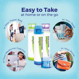Boiron mano sosteniendo caja y dosificación para tomar 5 pellets