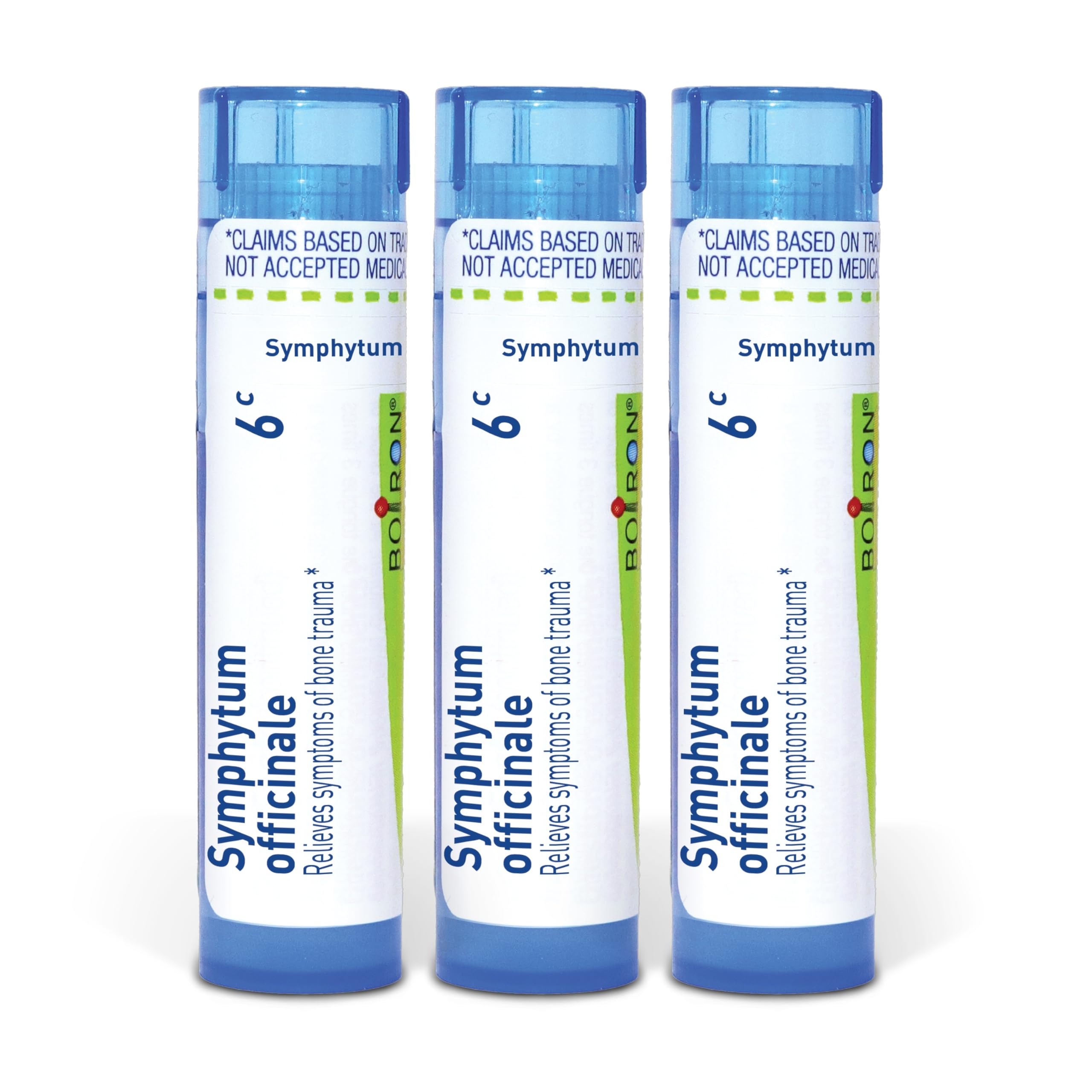 Boiron Symphytum frente del tubo mostrando el envase práctico y portátil