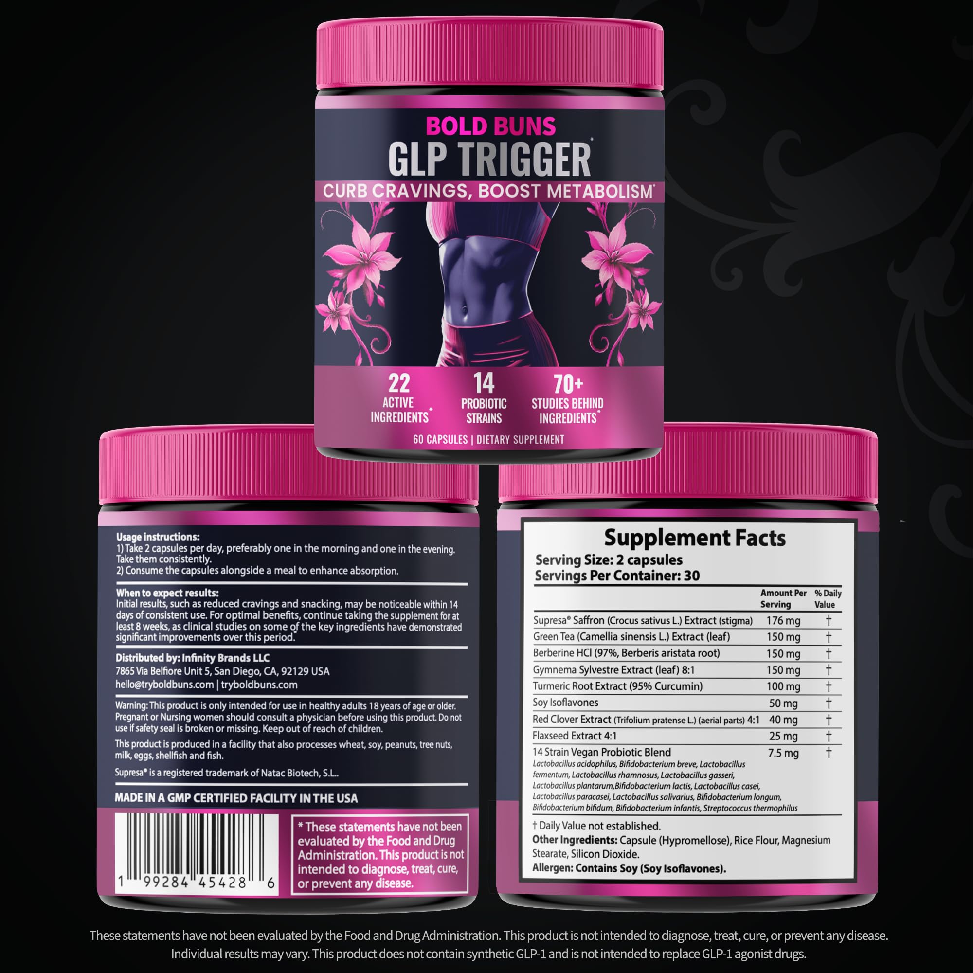 Bold Buns sello GMP y origen USA para confianza en la fabricación