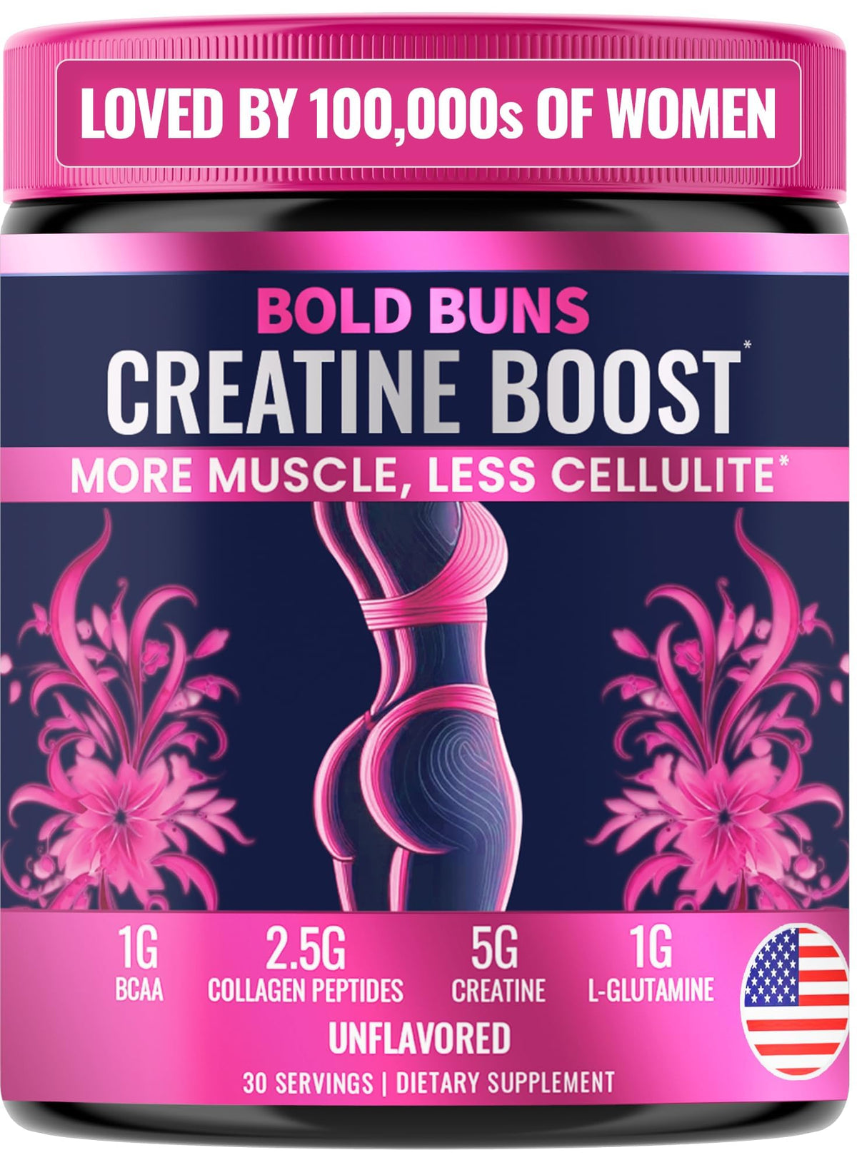 Bold Buns frente del empaque, diseño claro y beneficios visibles
