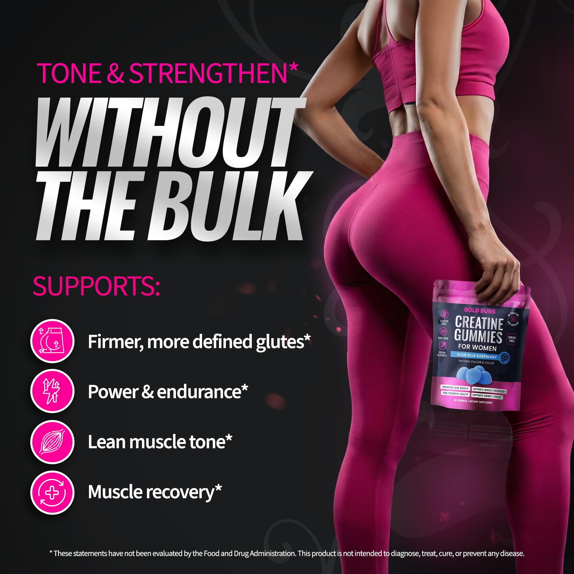 Bold Buns textura de gomita en primer plano con aspecto masticable