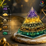 BOMBAY CRYSTALS EXPORT primer plano de textura y vetas de amatista y citrino que inspira calma