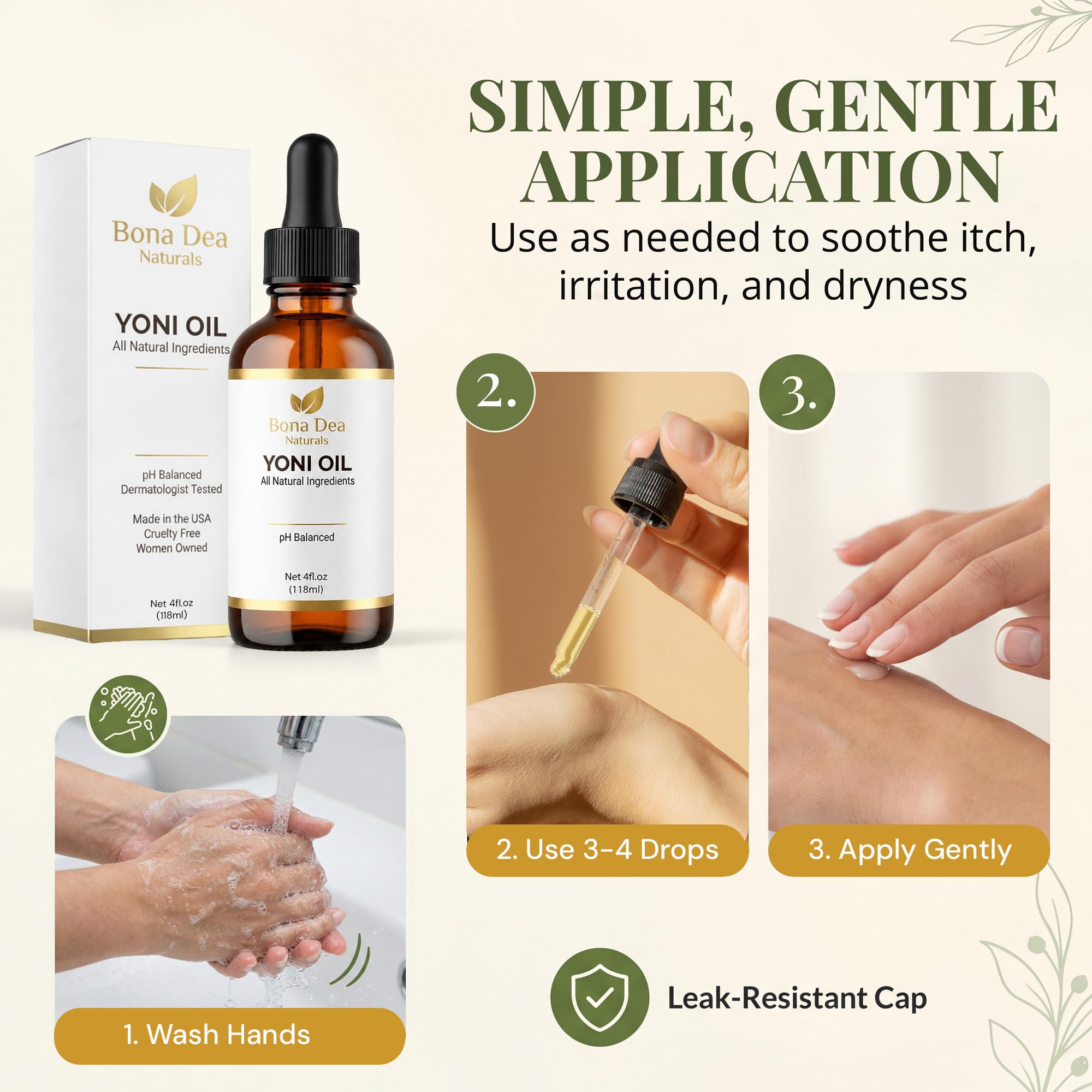 Bona Dea Naturals producto en baño minimalista para rutina diaria