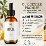 Bona Dea Naturals comparación de escala con una botella de 4 oz