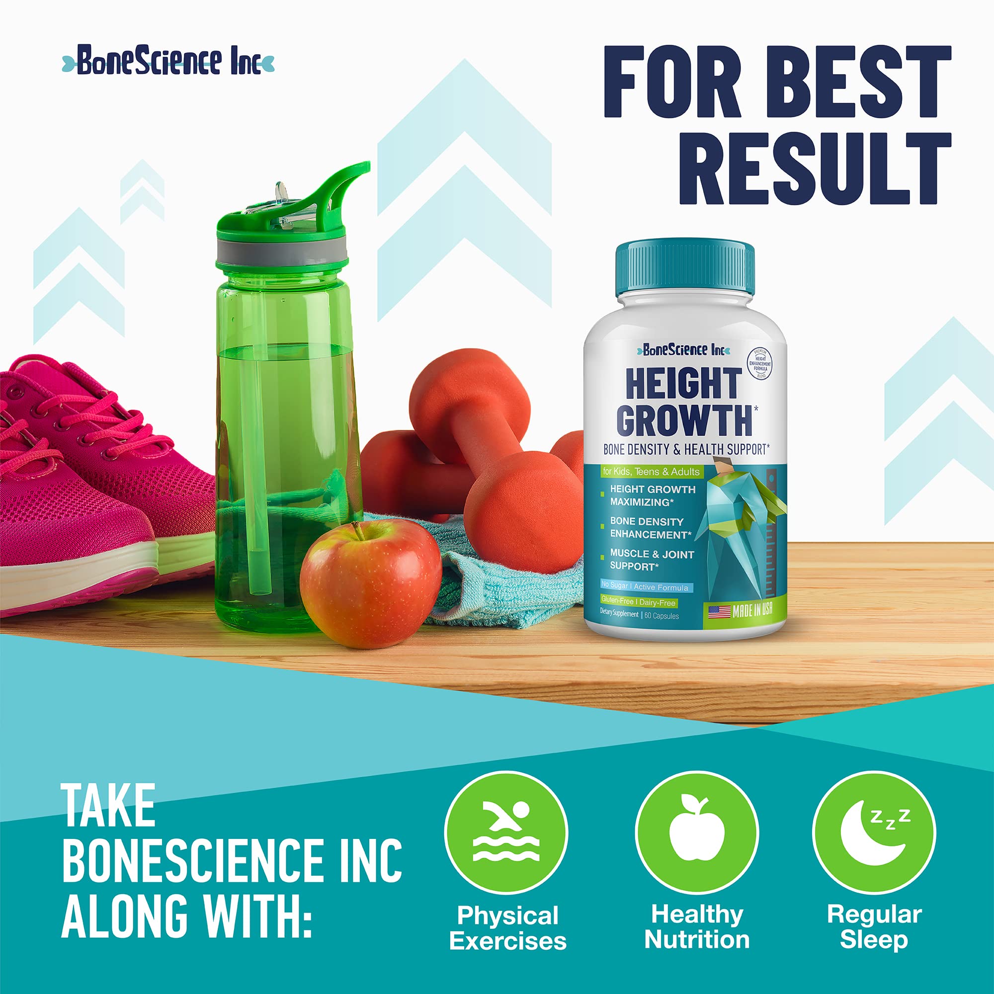 BoneScience Inc etiqueta nutricional visible con ingredientes clave
