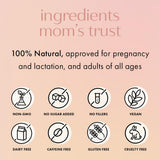 Boobie Brands etiqueta con ingredientes como L‑Glutamine y raíces herbales