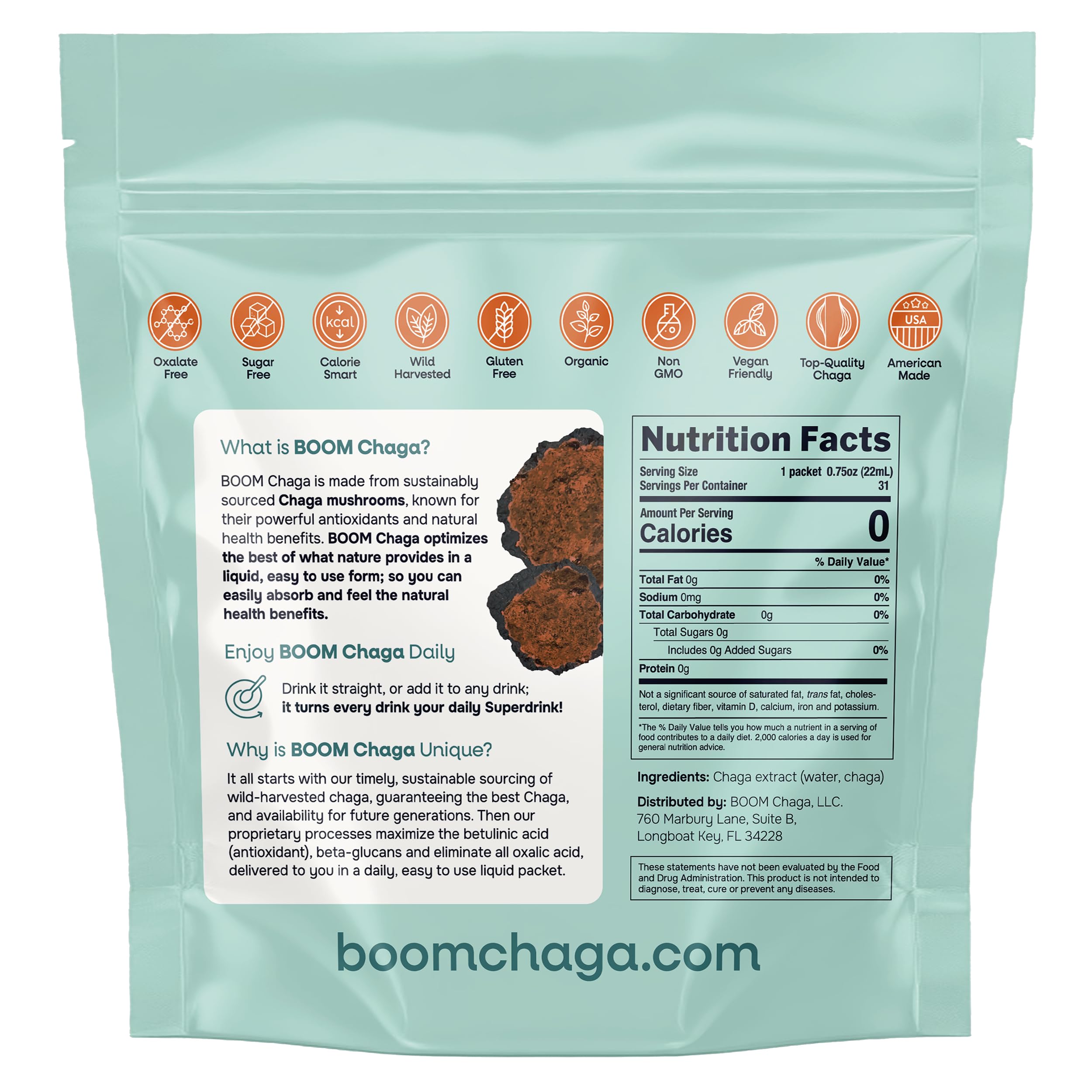 BOOM Chaga sobre individual listo para mezclar, práctico y portable