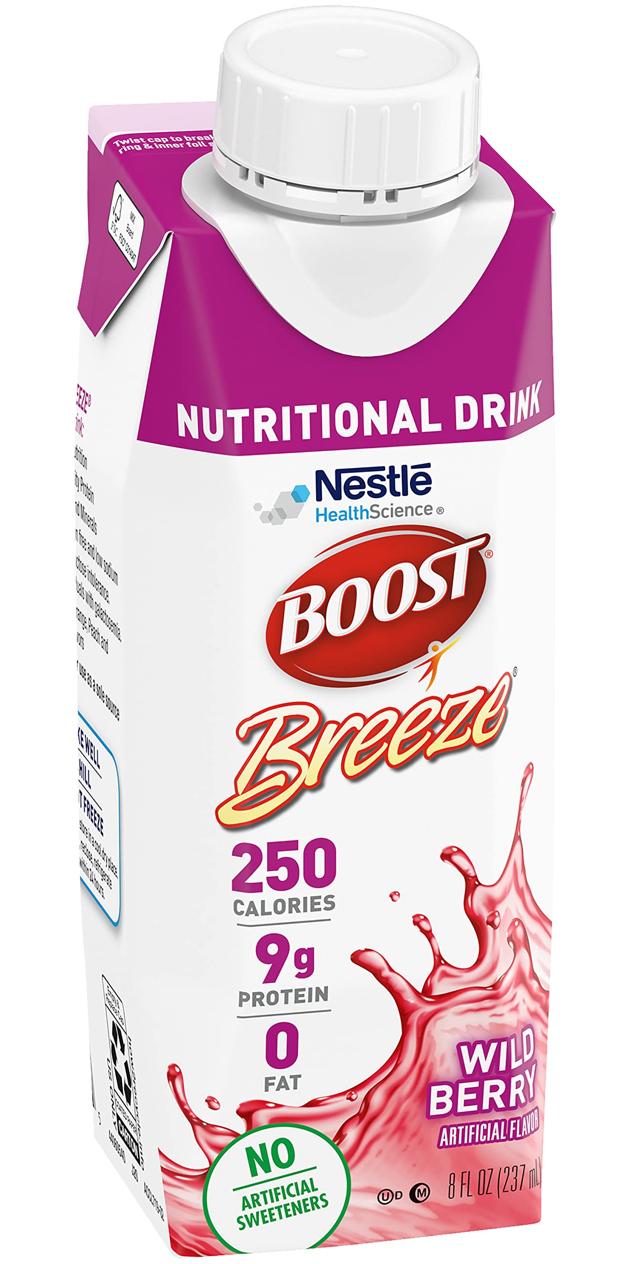 BOOST Breeze etiqueta lateral con información nutricional visible y útil