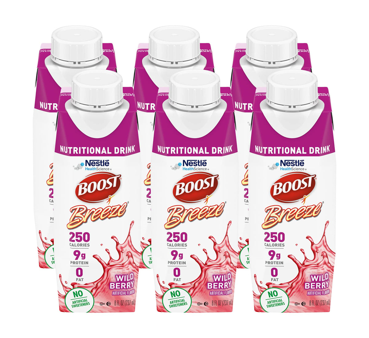 BOOST Breeze frontal del envase mostrando etiqueta y beneficio energético