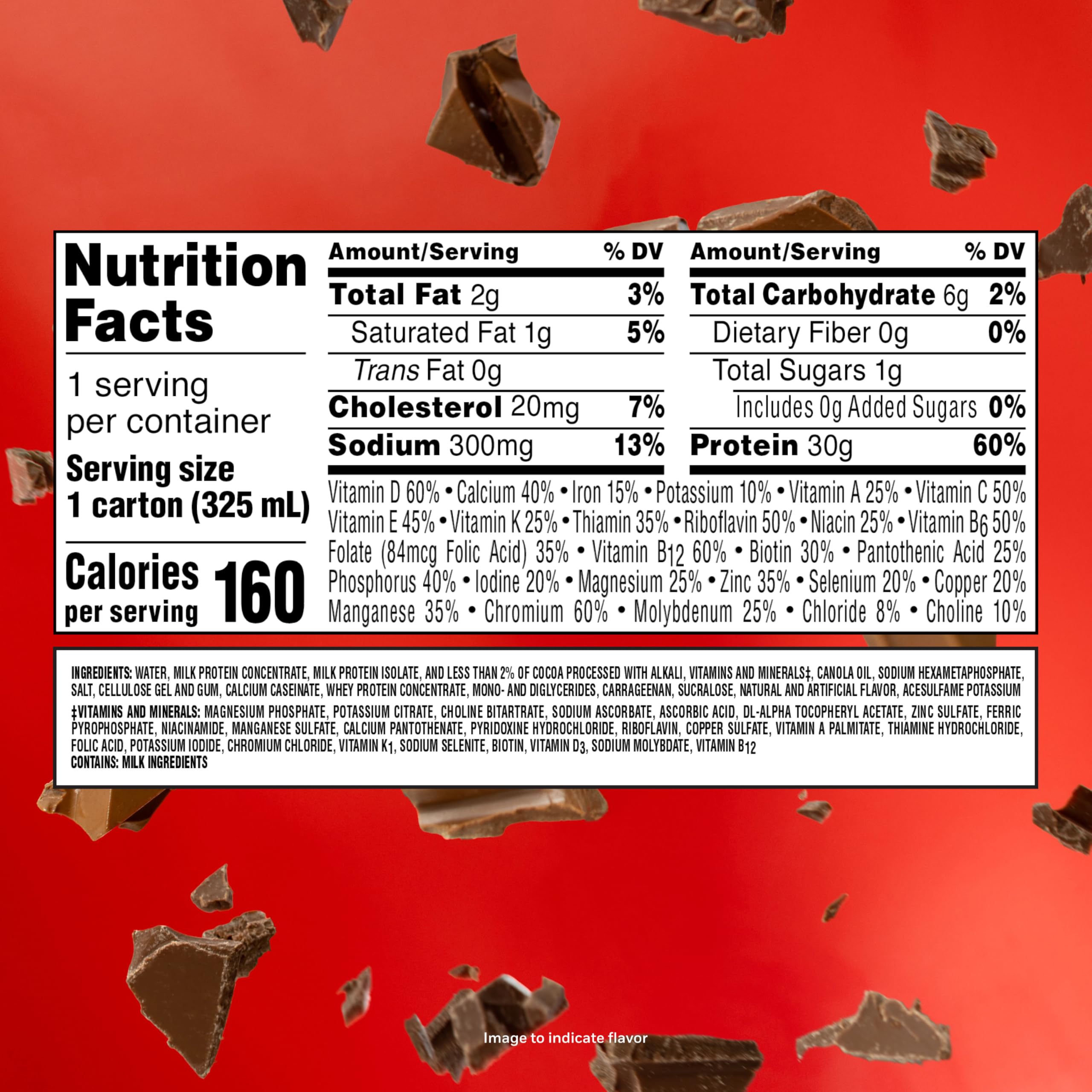BOOST etiqueta nutricional de BOOST MAX destacando 30 g proteína y 26 vitaminas