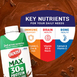 BOOST vertido de batido BOOST MAX chocolate para apreciar textura y cremosidad